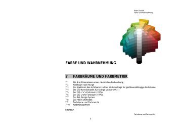 FARBE UND WAHRNEHMUNG 7 FARBRÄUME UND FARBMETRIK