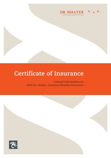 Certificate of Insurance - Dr. Walter