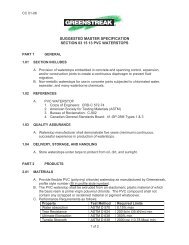 SUGGESTED MASTER SPECIFICATION SECTION 03 15 13 PVC WATERSTOPS number)