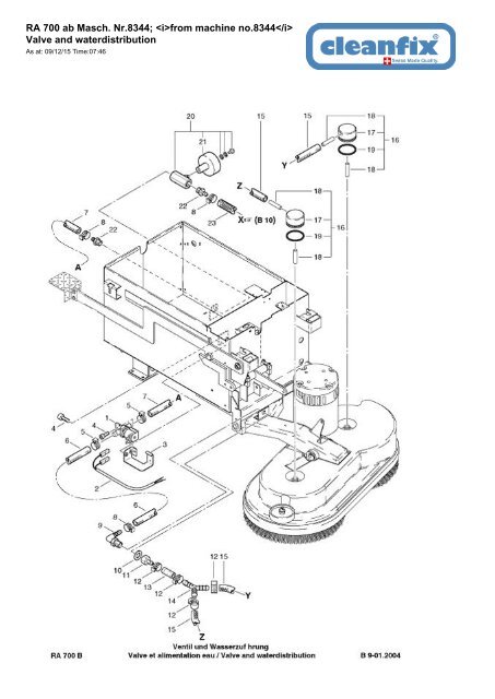 RA 700 ab Masch Nr.8344 <i>from machine no.8344</i> Valve and waterdistribution