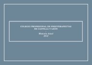 COLEGIO PROFESIONAL DE FISIOTERAPEUTAS DE CASTILLA Y LEÓN · Memoria Anual 2012