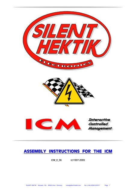 Assembly Instructions For The Icm Silent Hektik