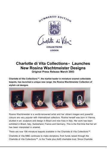 Charlotte di Vita Collections™ Launches New ... - trade plus aid