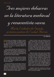 Tres mujeres debarras en la literatura medieval y renacentista vasca