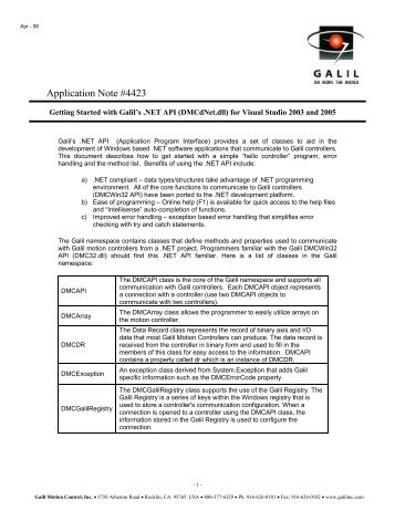 Application Note 4421 - Galil