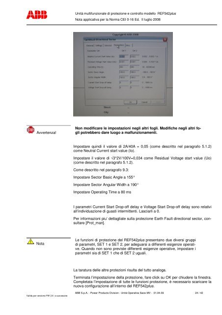 REF542plus per la norma CEI 0-16