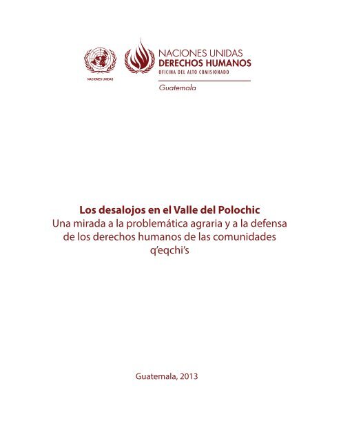 Los desalojos en el Valle del Polochic Una mirada a la problemÃ¡tica ...