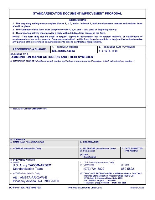 MIL-HDBK-1461A 1 April 1999 SUPERSEDING MIL ... - NVBMB