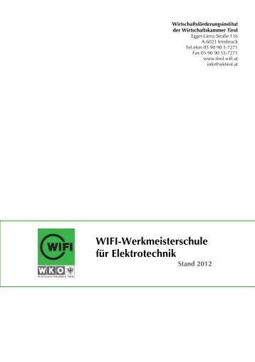 WIFI-Werkmeisterschule für Elektrotechnik - WIFI Tirol