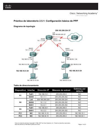 Práctica de laboratorio 2.5.1 Configuración básica de PPP