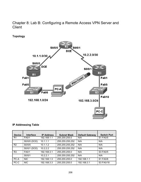 Chapter 8 Lab B Configuring a Remote Access VPN Server and Client