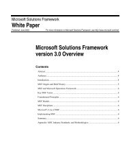 White Paper Microsoft Solutions Framework version 3.0 Overview