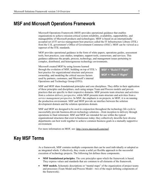 White Paper Microsoft Solutions Framework version 3.0 Overview