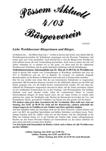 Liebe Werthhovener Bürgerinnen und Bürger, - Bürgerverein ...