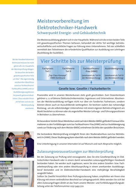 Meistervorbereitung im Elektrotechniker-Handwerk - Meisterschulen