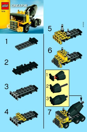 Lego Cement Truck 7876 - Cement Truck 7876 Build. Instr. 2001 7876 1/1 - 1