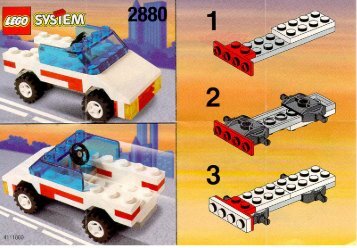 Lego WHITE SPORTS CAR 2880 - White Sports Car 2880 Building Instr. Item 2880 - 1