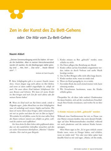 16 Zen in der Kunst des Zu Bett-Gehens - Hebamme4u