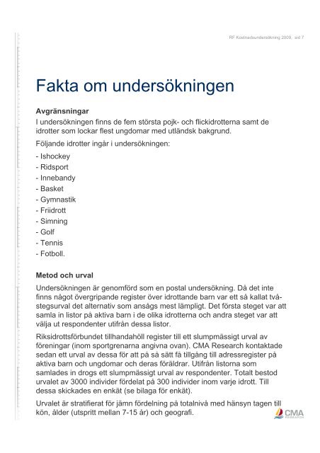 Riksidrottsförbundets Kostnadsundersökning