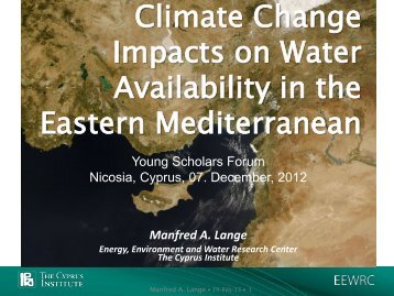 Climate Change Impacts on Water Availability in the Eastern Mediterranean