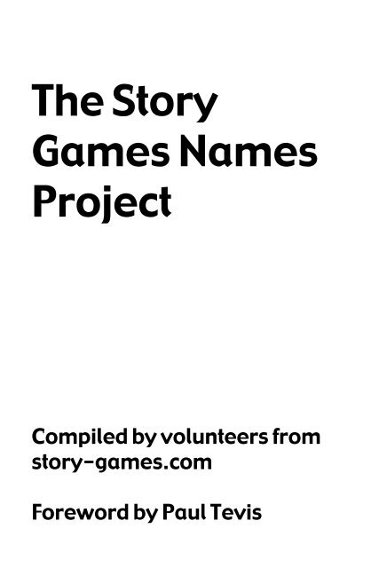 427px x 640px - The Story Games Names Project