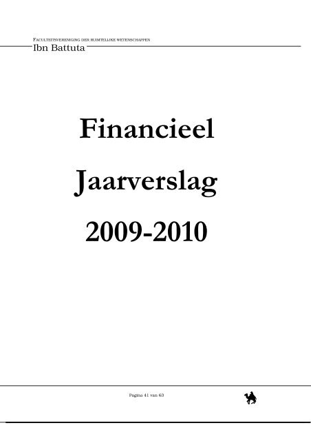 Secretarieel en Financieel Jaarverslag 2009-2010