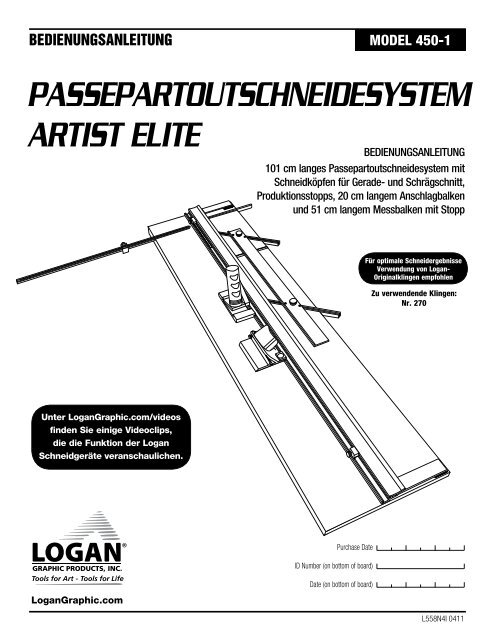 Logan Artist Elite Mat Cutter, Model 450-1