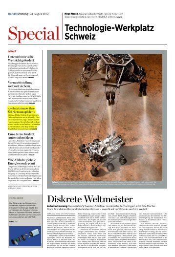 Technologie-Werkplatz Schweiz - Schneider Electric