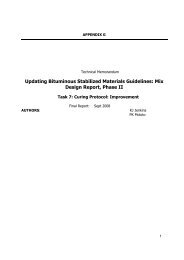 Updating Bituminous Stabilized Materials Guidelines Mix Design Report Phase II