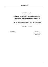 Updating Bituminous Stabilized Materials Guidelines Mix Design Report Phase II