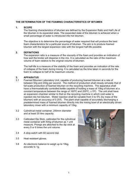 Method 2. Determining Foam Characteristics of ... - Asphalt Academy