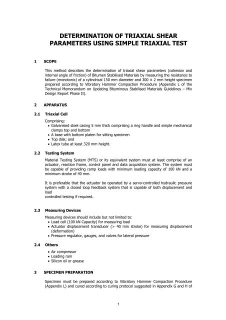 DETERMINATION OF TRIAXIAL SHEAR PARAMETERS USING SIMPLE TRIAXIAL TEST
