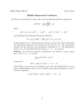 EE364a Homework 6 solutions i)/q(t