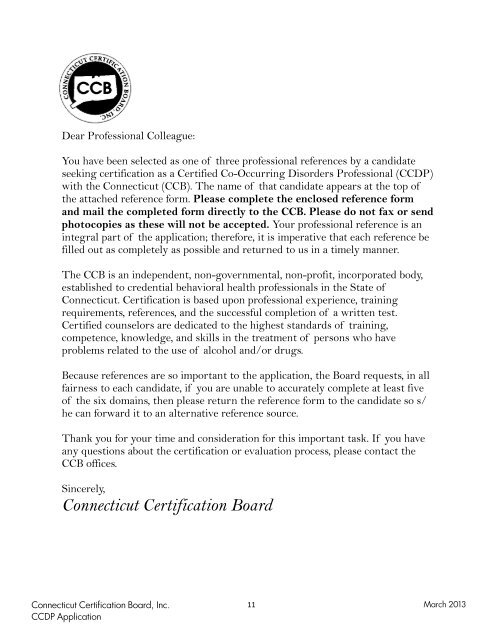 Certified Co-Occurring Disorders Professional Application