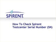 How To Check Spirent Testcenter Serial Number (SN)