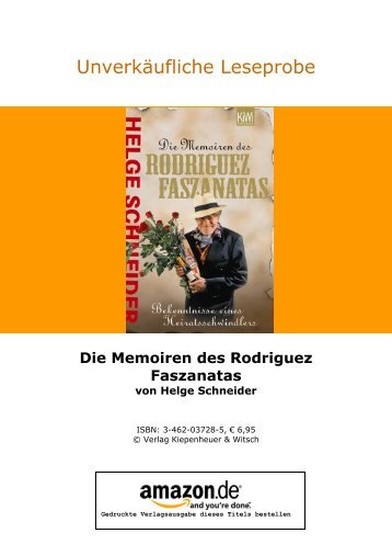 Die Memoiren des Rodriguez Faszanatas von Helge Schneider