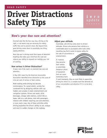 Driver Distractions Safety Tips