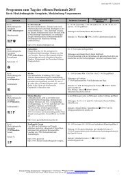 Programm zum Tag des offenen Denkmals 2015