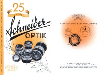 25 Jahre Schneider Optik - Schneider Kreuznach by Jos. Schneider ...