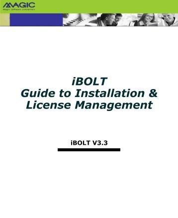 iBOLT Guide to Installation & License Management