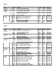 Week 1: DATE LEVEL SUBJECT START FINISH ... - Millom School