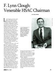 F Lynn Clough Venerable HSAC Chairman