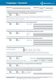 Fragebogen / Checkliste - SportAgencyOne gmbh