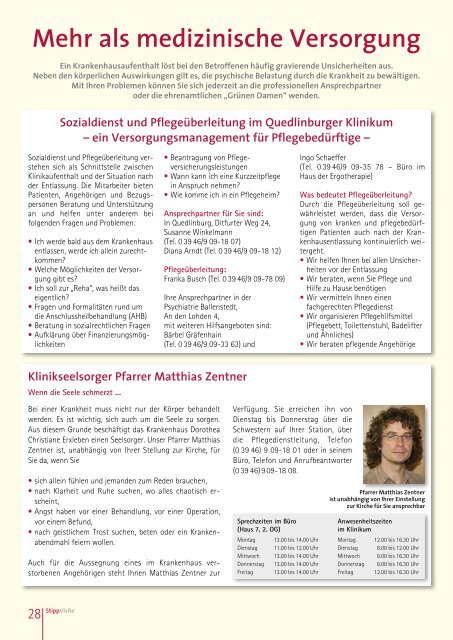 Ihr persönliches Exemplar - Klinikum Quedlinburg