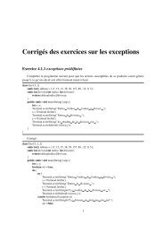 Corrigés des exercices sur les exceptions