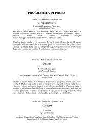 PROGRAMMA DI PROSA