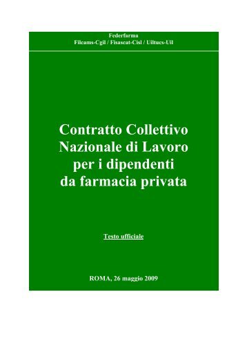 Contratto Collettivo Nazionale di Lavoro per i dipendenti da farmacia privata