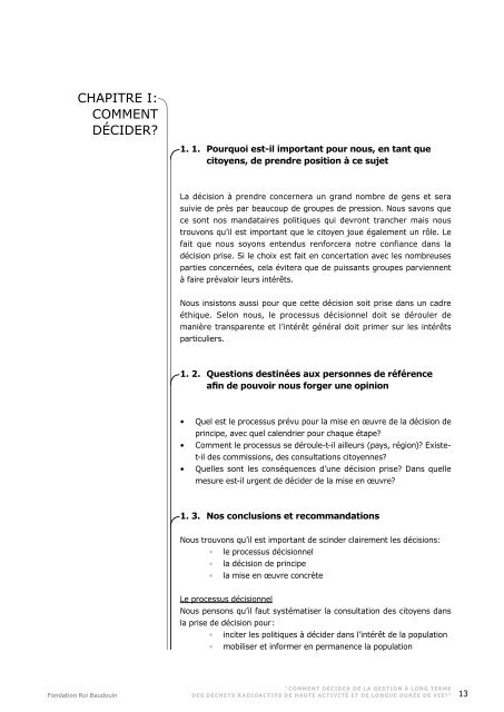 Rapport Conférence citoyenne organisé par FRB - Plan Déchets