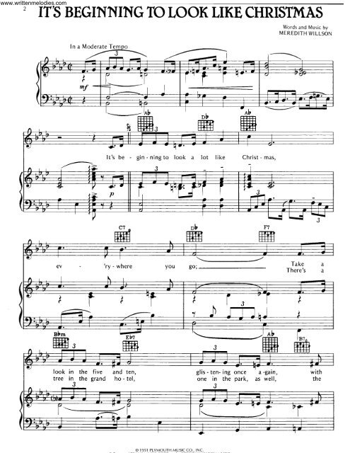 It's Beginning To Look Like Christmas - Free Piano Sheet Music by ...