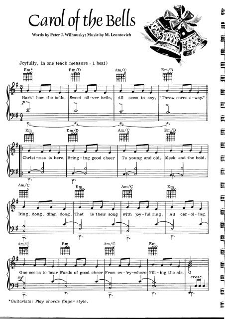 Carol Of The Bells - Free Piano Sheet Music by WrittenMelodies.com